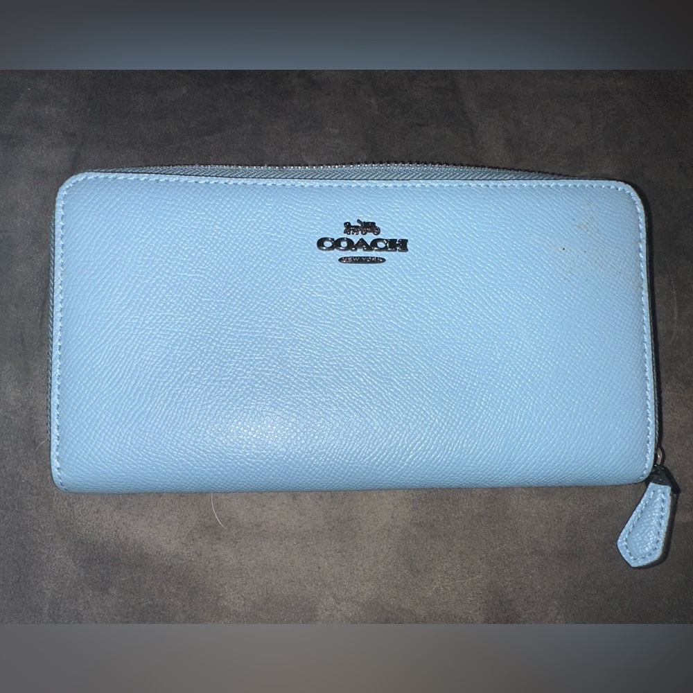 PowderBlue Coach Zip Around Wallet